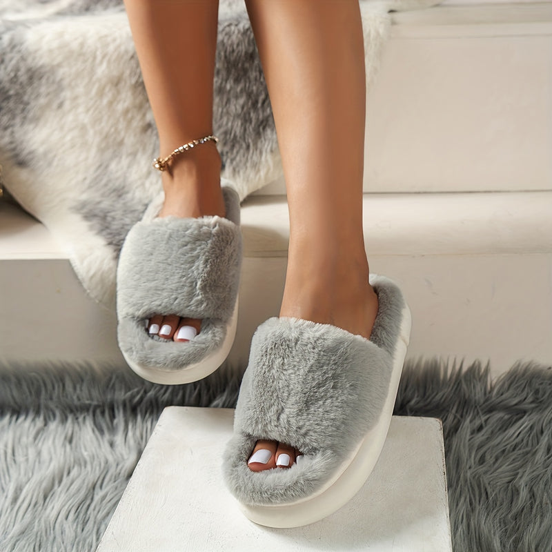 OPEN FLUFFY SLIPPERS