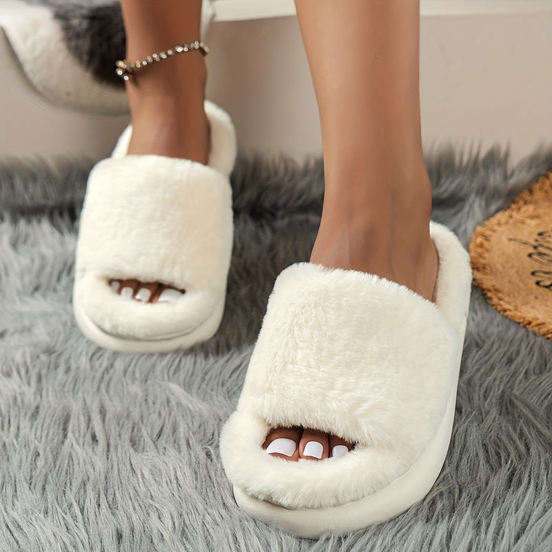 OPEN FLUFFY SLIPPERS