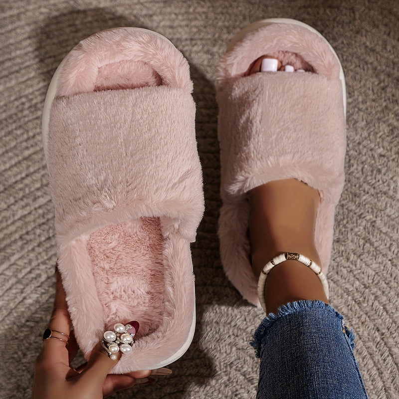 OPEN FLUFFY SLIPPERS