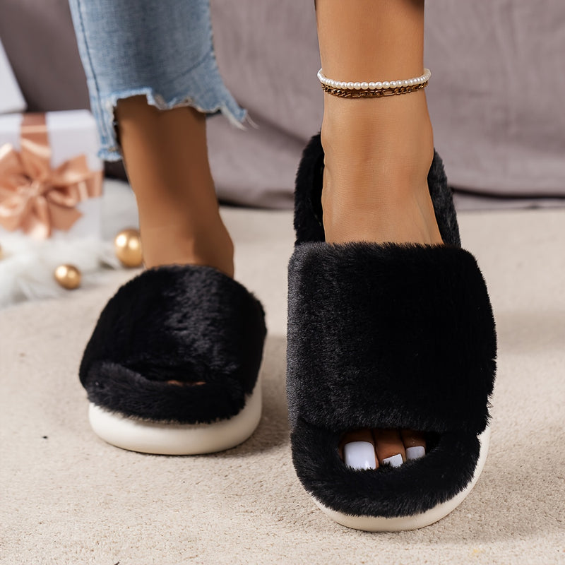 OPEN FLUFFY SLIPPERS