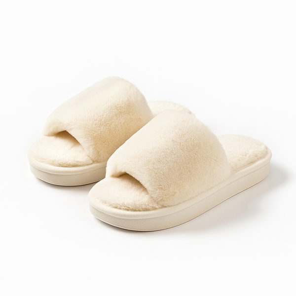 OPEN FLUFFY SLIPPERS