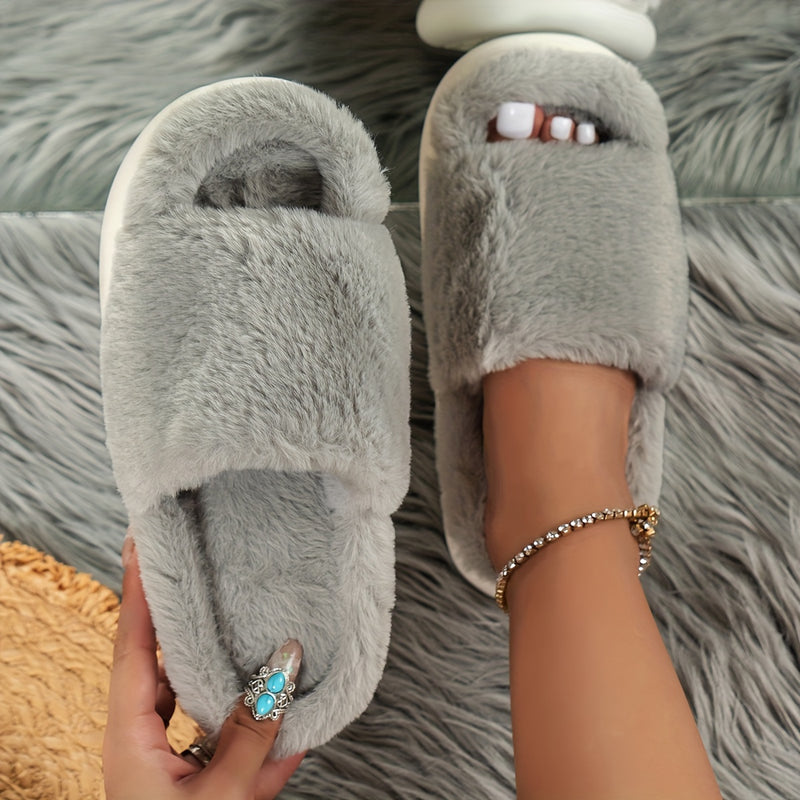 OPEN FLUFFY SLIPPERS